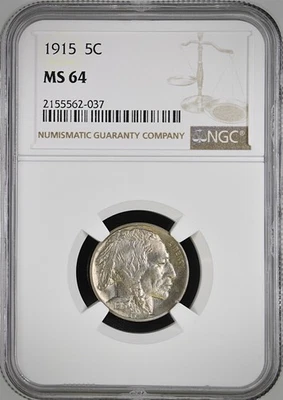1915 - Buffalo Nickel - NGC MS 64  - Image 1 of 3
