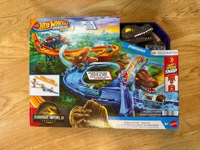 Jurassic World Hot Wheels Racer Verse Rebirth Crash and Splash Track Set - Image 1 of 2