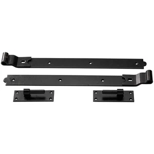 24" Cranked Hook and Band Hinges – Heavy Duty – Galvanised or Black Japanned Fin - Picture 1 of 6