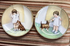 Bessie Pease Gutmann Teller In Disgrace & The Reward Hamilton Collection 2er Set - Bild 1 von 4