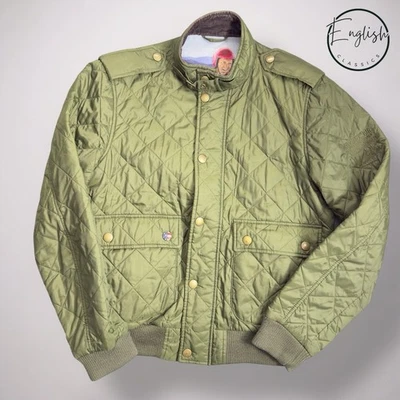 Flyer acolchado Barbour International Steve McQueen para hombre mediano oliva Foto 1 de 4