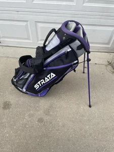 Callaway Strata Plus 7-Way Golf Stand Carry Bag - Black, Gray & Purple - Picture 1 of 9