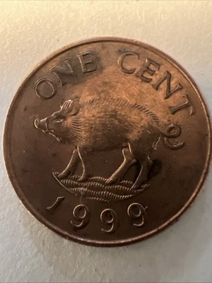 WORLD COIN SALE-1999 BERMUDA  1 CENT_COPPER PLATED ZINC / CHEAP / WOW / # 770 / - Image 1 of 4