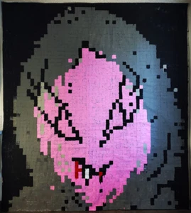 HAPPY GRAVE Iconic PAINTING abstract contemporary art : SCARY VAMPIRE LADY #4 - Picture 1 of 3