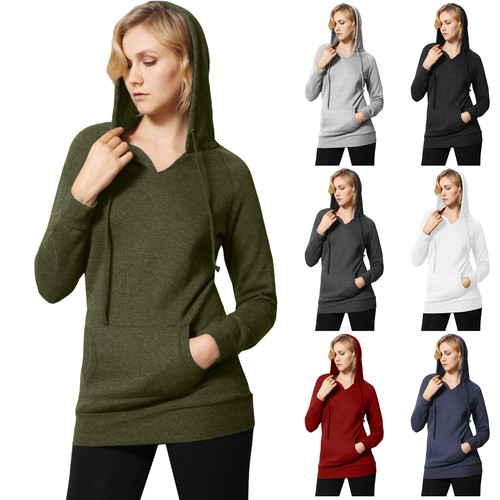 OFF WHITE Felpa con cappuccio pullover NE PEOPLE donna basic tinta unita comoda [NEWT315]