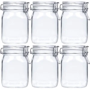 6er Set Drahtbügelglas Fido 1 Liter, 1000 ml, Aufbewahrungsglas, Einmachglas - Bild 1 von 7