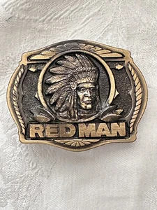 Vintage 1988 Limited Edition Red Man Chewing Tobacco Belt Buckle Made in the USA - Picture 1 of 11