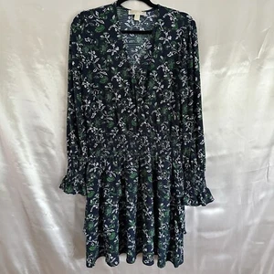 MICHAEL KORS L Stufen Blouson Kleid in Blau, Langarm Lagenlook Rock - Bild 1 von 11
