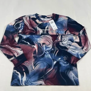 Abercrombie Kids Long Sleeve Marble Print Top Crew Neck Shirt Size 7/8 - Picture 1 of 7