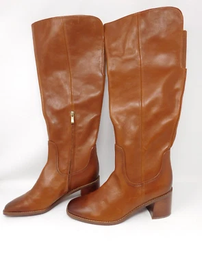 Naturalizer 27 Edit女式Edda棕色皮靴及膝骑马术 — 第 1/4 张图片