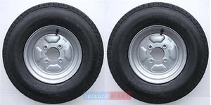 A pair of 500 x 10 inch trailer wheels and tyres with 4 ply tyre and 4 inch PCD - Picture 1 of 1