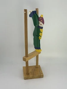 Juguete de trapecio de madera acróbata de colección artista de trapecio Srilanka - Imagen 1 de 5