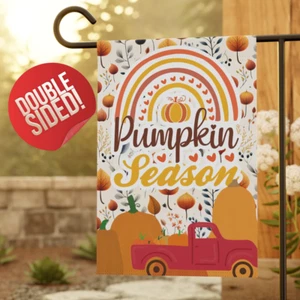Cute Fall Garden Flag, Pumpkin Season, Red Truck Pumpkin Patch Mom, Gift for Her - Picture 1 of 13