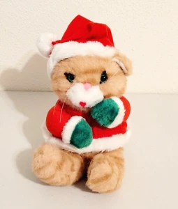 Vintage Soft Things Inc Kitty Cat in Santa Claus Suit Stuffed Animal Plush 8" - Picture 1 of 6