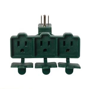 3 Outlet Wall Plug Adapter with Covers Indoor Outdoor Use - Grounded Triple Tap - Picture 1 of 5