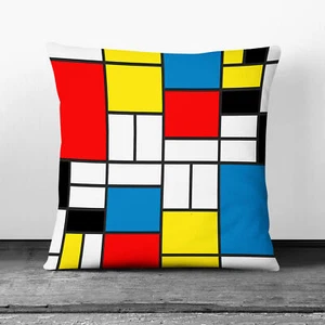 Plump Cushion Piet Mondrian Style Of Soft Scatter Throw Pillow Case Cover Filled - Picture 1 of 13