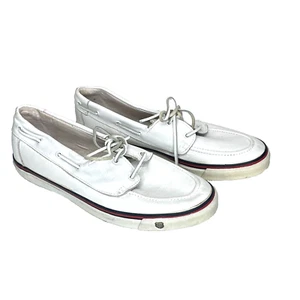 K-Swiss Men's Moc Style White leather Boat Shoes Sz 12 - Picture 1 of 5