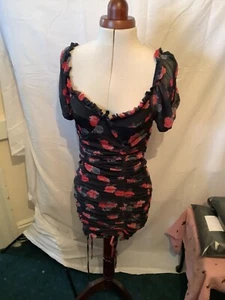 Boux Avenue Olivia Rose Print Ruched Dress New 10 - Picture 1 of 3