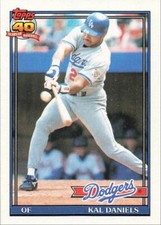 1991 Topps Baseball Kal Daniels Los Angeles Dodgers #245