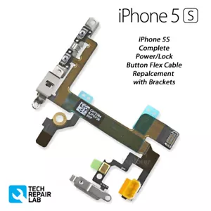 NEW iPhone 5S Complete Power Lock Volume Mute Silent Button Switch with Brackets - Picture 1 of 2