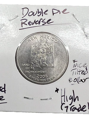 2008 D New Mexico DDR Double Die Reverse Washington State Quarter Error - Image 1 of 4