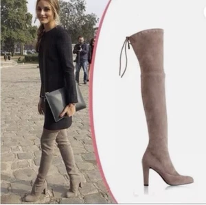 US 9 ❤️SCHUTZ Stretch Suede Leather Over knee THIGH HIGH Heels Tall BOOTS USA - Picture 1 of 5