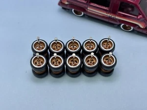 RL60 - Lot 5 Set Hotwheels 1/64 Real Riders # Donut 4 Spoke Bronze 8mm Short - Bild 1 von 4