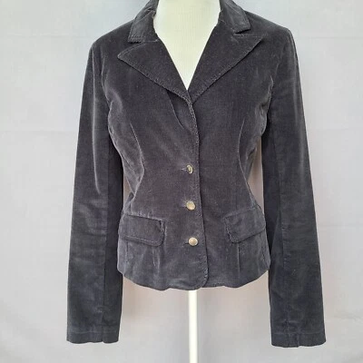 Chaqueta Blazer Calvin Klein Jeans Mujer Negra Botón Frontal Elastizada Talla M Foto 1 de 4