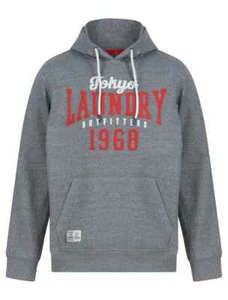 Tokyo Laundry Search Motif Brushback Fleece Pullover Hoodie - Grey - Picture 1 of 3