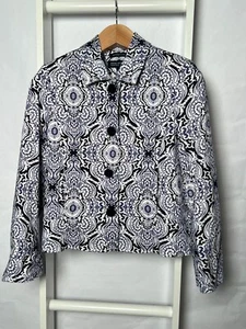 Jones New York Suit Jacket Womens 4 Purple Button Front Pockets Stretch TB Cuff - Picture 1 of 18