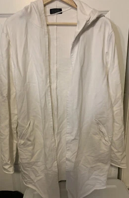 Abrigo Chaqueta Zara Hombre Talla XL Largo Abierto Blanco Capa Foto 1 de 4