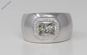 18K weißer strahlender runder Unisex moderner zeitgenössischer Ring (3,76 ct H I1) - Bild 1 von 4