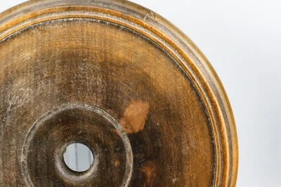 Japanese Carved Hardwood Stand Display Brown Circular Base Mark 20th Century - Image 1 of 4