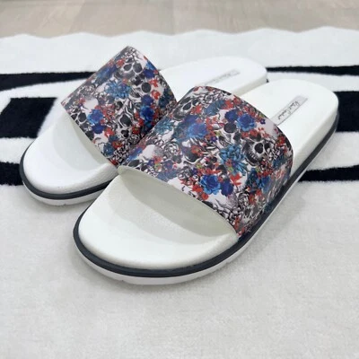 Sandalias Robert Graham Victoria Floral Fleetwood Estampado de Calavera Cuero Slide Foto 1 de 4