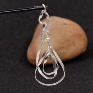 925 Sterling Plain Silver Jewelry Pear Design Handmade Birthday Gift Pendant - Picture 1 of 3