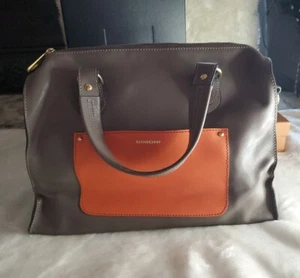 DIMONI SPAIN Large Gray and Orange "Epi" Hand Bag GOOD CONDITION - Picture 1 of 9