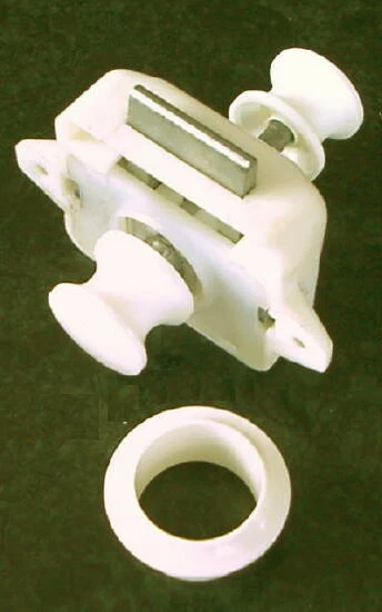 Push Lock Schloss beidseitig 2 Knöpfe + 1 Rosette weiß o.L.  200209Lgalt NEU - Bild 1 von 1