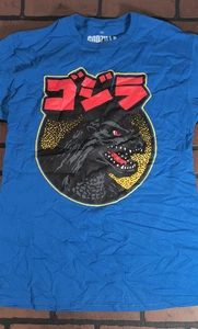 GODZILLA Japanese Headshot Blue T-shirt ~Never Worn~ S M L - Picture 1 of 2