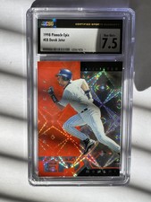 1998 Derek Jeter Pinnacle Plus Epix Moments Orange Baseball #E8 PSA 7.5