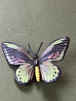 Handmade Green Black & Brown Rubber BUTTERFLY Brooch Pin - 1.75 x 2 and 5/8th’s - Image 1 of 4