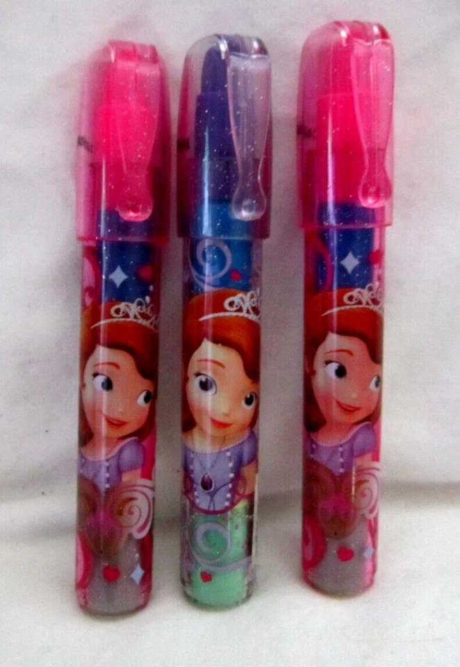 Sofia Princess three different colored 4.5" Stackable Scented Pen Erasers-New - Image 1 of 1
