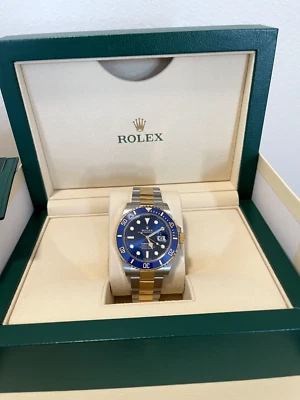 Nuevo Rolex Submariner Date 41 mm Dos Tonos Oro Royal Blue Oyster 2022 Juego Completo Foto 1 de 4