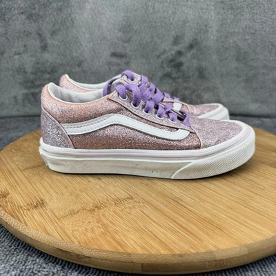 Vans Old Skool Zapatos Niños Talla 13 Rosa Brillo Púrpura Cordones Parte Superior Baja Skate Juvenil Foto 1 de 4