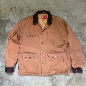 Walls Workwear Chore Barn Coat Jacket Mens Brown Corduroy Collar Large Vintage - Picture 1 of 11