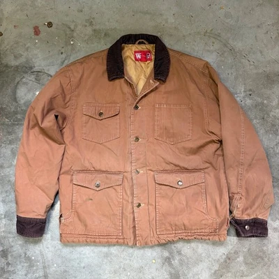 Walls Workwear Chore Barn Coat Jacket Mens Brown Corduroy Collar Large Vintage - Image 1 of 4