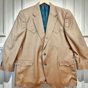 Circle S Western Blazer Herren 48 L Kupfer Braun Tweed Sport Mantel Einreiher - Bild 1 von 10