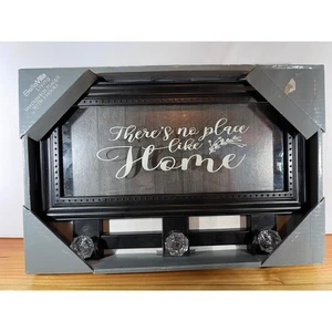 Bella Villa Living Shadow Box Plakette mit 3 Haken "There's No Place Like Home" - Bild 1 von 5