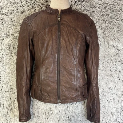 Первый классический кожаный Gear Bomber куртка коричневый мотоциклиста Moto вкладыш XS модный острый - Изображение 1 из 4