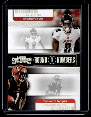 2021 Panini Contenders Numbers Silver Ja'Marr Chase / Kyle Pitts 41/99 #RN-KPI - Image 1 of 2