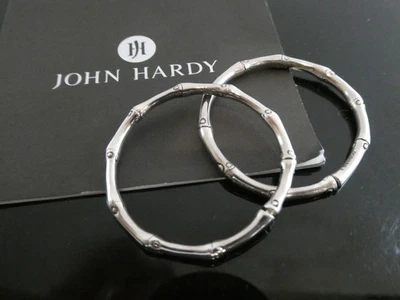 Pendientes redondos de aro de plata de ley 925 de 35 mm de colección de bambú John Hardy Foto 1 de 4